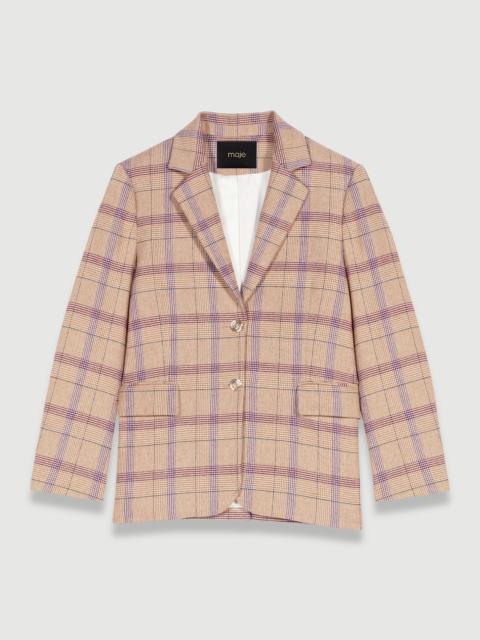 maje Checked suit jacket