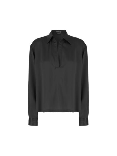 TOM FORD Silk satin polo shirt