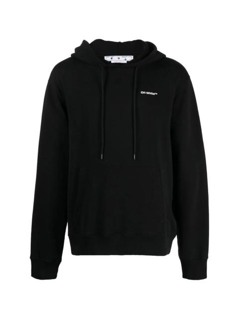 Off-White Wave Outline Diag Design Hoodie "Black" OMBB097C99FLE0171001