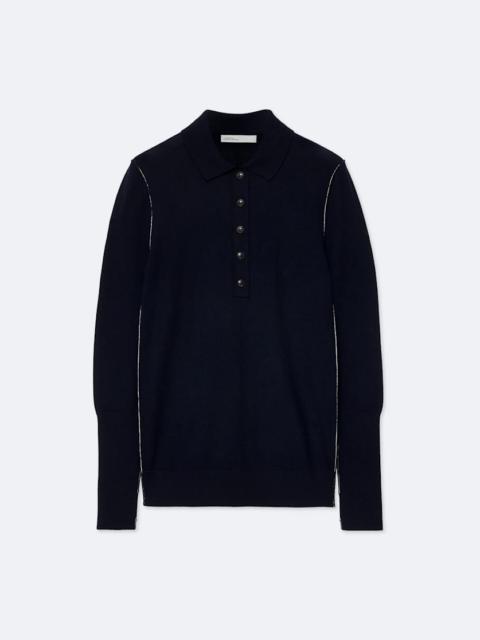 ALLSAINTS MARTEL MERINO WOOL KNITTED POLO SHIRT