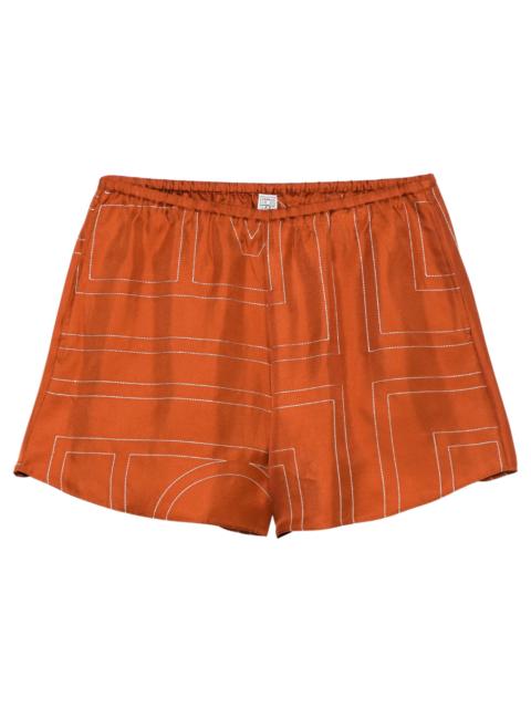 TOTEME Terracotta Silk Shorts
