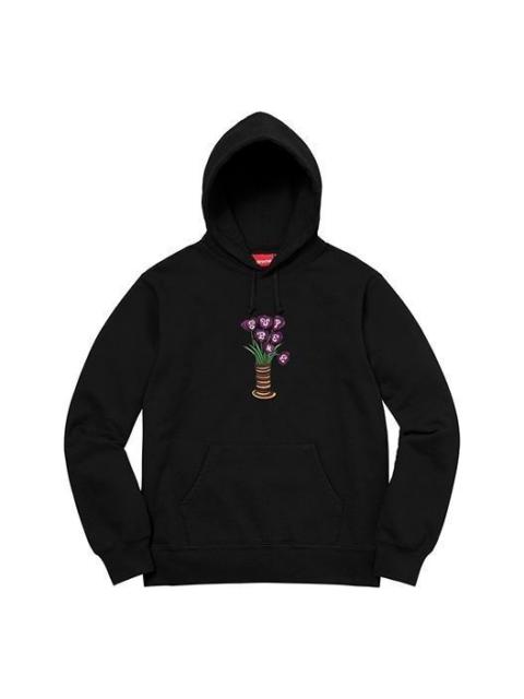 Supreme Flowers Hooded Sweatshirt 'Black' SUP-FW18-494