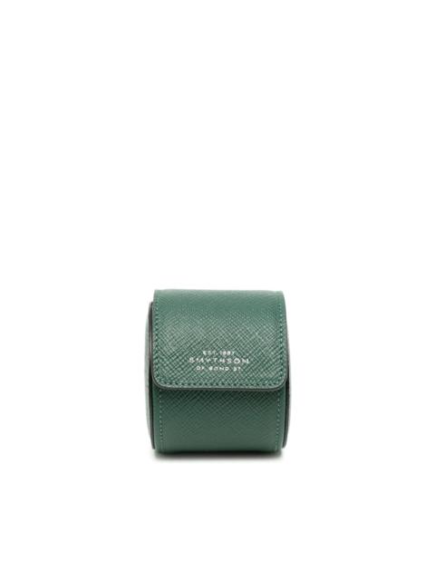 Smythson Panama leather single watch roll