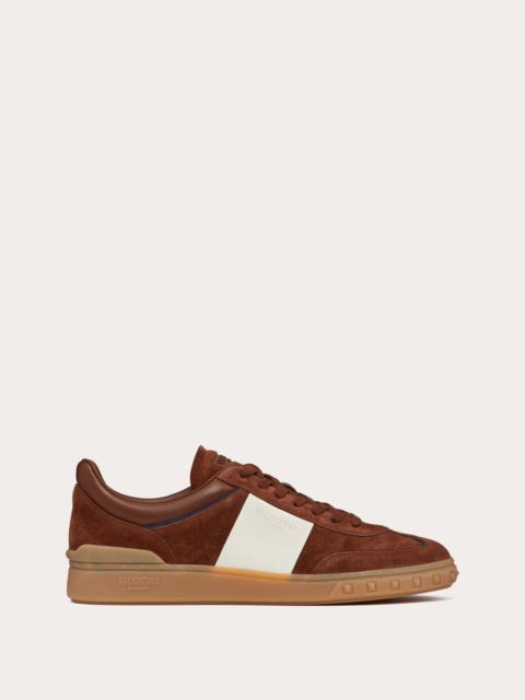 UPVILLAGE LOW TOP SNEAKER IN SPLIT LEATHER AND CALFSKIN NAPPA LEATHER