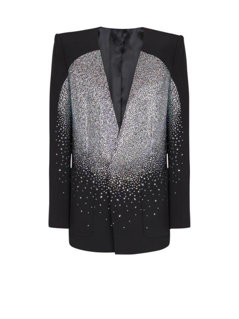 Balmain 1-button jacket with rhinestone Galaxy motif