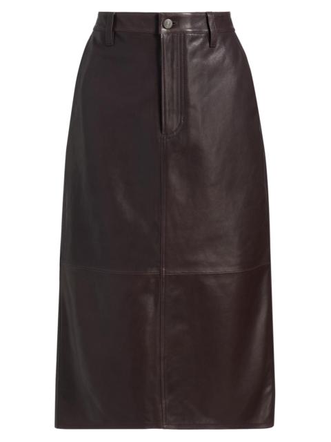 FRAME Women's The Leather Trouser Skirt - Carob