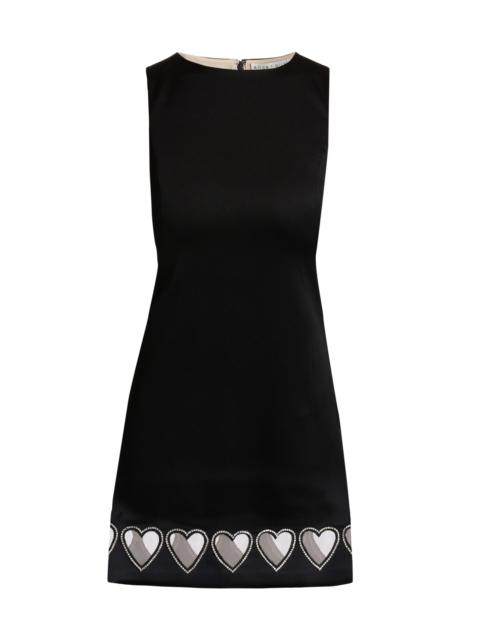 Alice + Olivia Women's Cade Crystal Heart Cut-Out Minidress - Black