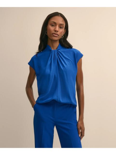 Brooks Brothers Viscose Twist-Knot Sleeveless Blouse
