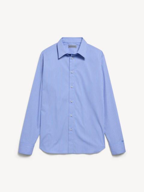 BALENCIAGA Women's Striped Poplin Shirt in Blue/navy