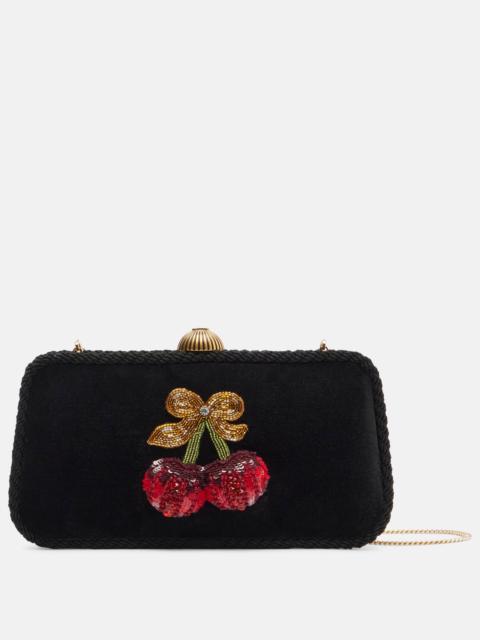 Valentino Carry Secrets Mini embellished velvet clutch