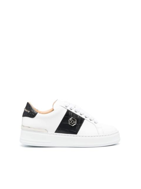 PHILIPP PLEIN leather logo-plaque sneakers