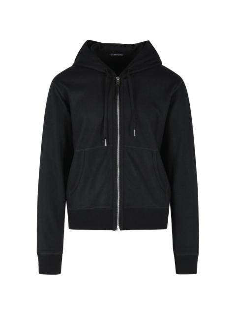 TOM FORD drawstring zip cashmere hoodie