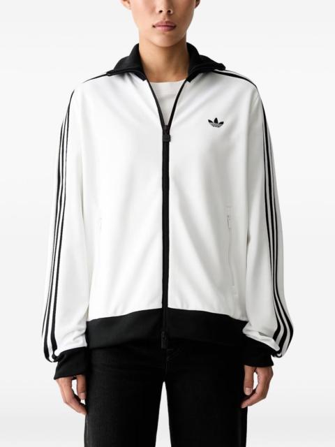 adidas logo-embroidered striped-sleeve track jacket