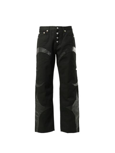 Thug Club TC Leather Washing Denim Pants "Black"