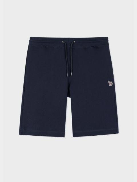 Paul Smith Dark Navy Cotton Zebra Logo Shorts