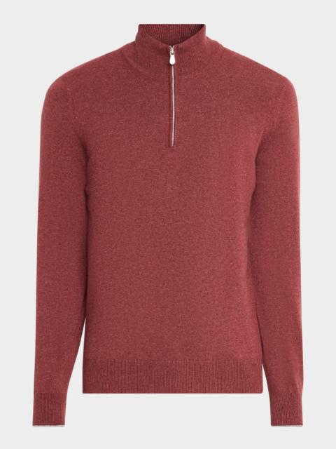Brunello Cucinelli Men's Cashmere Quarter-Zip Sweater