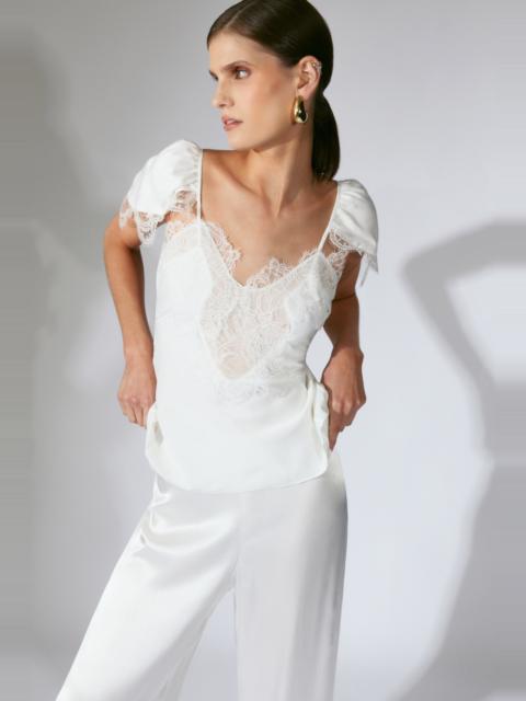 BARDOT Ivy Lace Detail Camisole In Orchid White