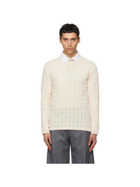 NULLUS Off-White Cube Texture Knit Sweater
