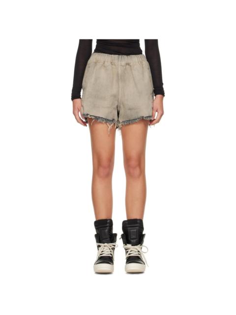Rick Owens Gray Tower Denim Shorts