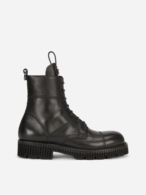 Dolce & Gabbana Boarded calfskin boots with extra-light sole