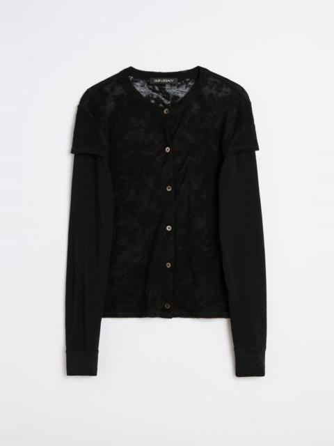 Our Legacy Heat Longsleeve Black Flower Jacquard Gauze