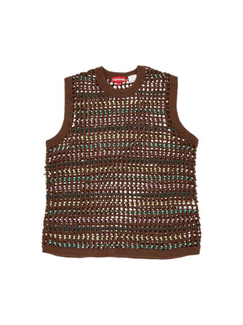 Supreme Supreme Beaded Sweater Vest 'Black' | REVERSIBLE