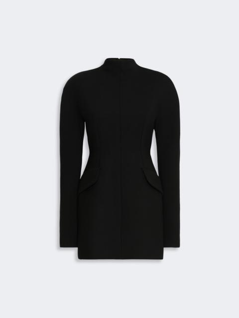 Sportmax TEFRITE Short stretch wool-blend hourglass dress - BLACK