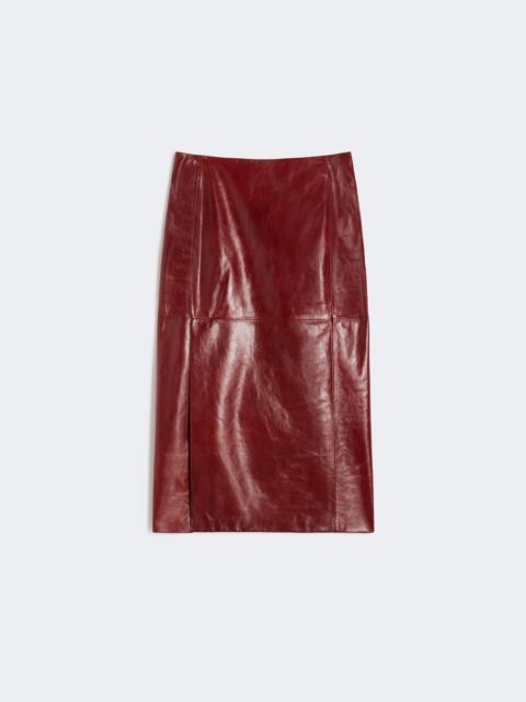 Sportmax COMMA Straight leather skirt - BORDEAUX