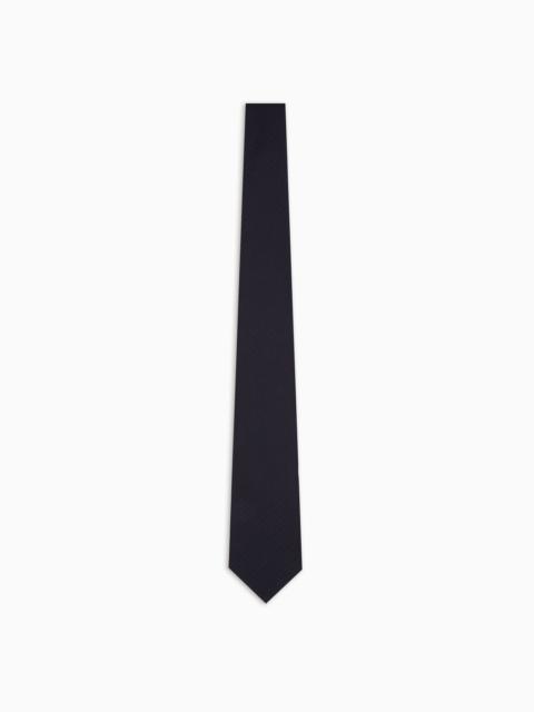 EMPORIO ARMANI Pure silk tie with jacquard monogram