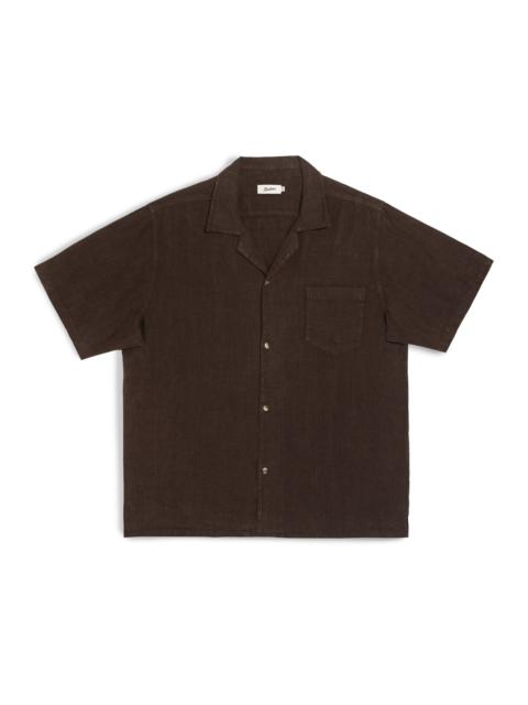 Bather Espresso Linen Camp Shirt