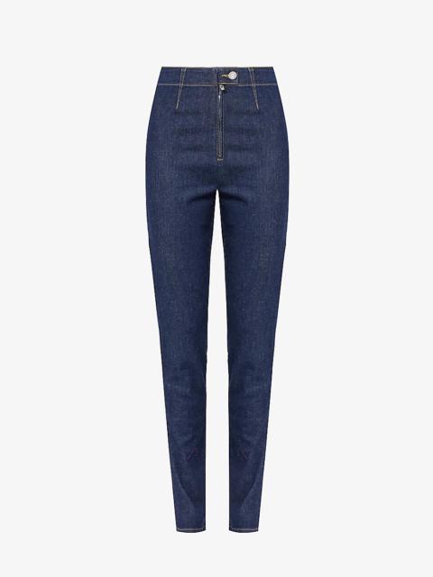 Alaïa Slim-leg mid-rise stretch-denim jeans