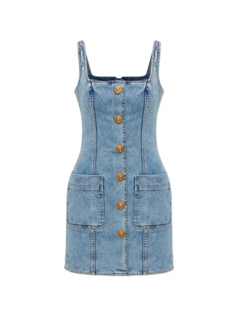 Balmain button front denim dress