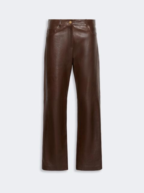 'S Max Mara PESCA Five-pocket nappa-leather trousers - DARK BROWN