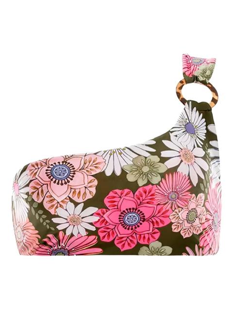 Agua by Agua Bendita asymmetric-strap floral bikini top