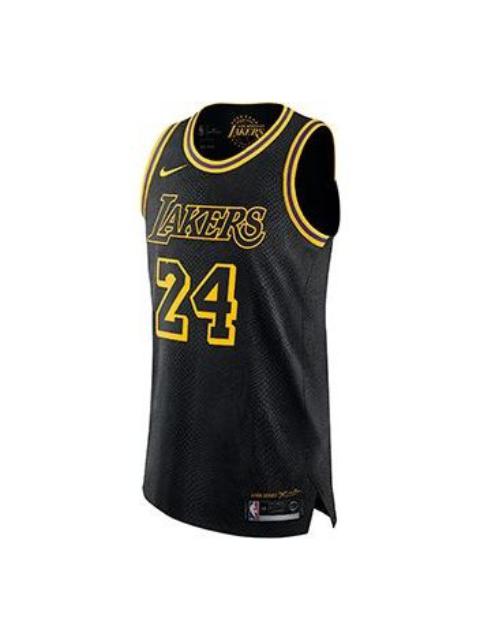 Nike Lakers City Edition Kobe Bryant Authentic 'Black Yellow' AJ6430-011
