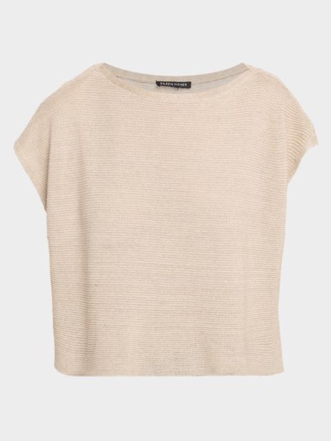 EILEEN FISHER Bateau-Neck Organic Linen Sweater