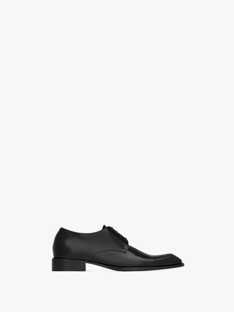 SAINT LAURENT JUDD DERBIES IN GLAZED LEATHER
