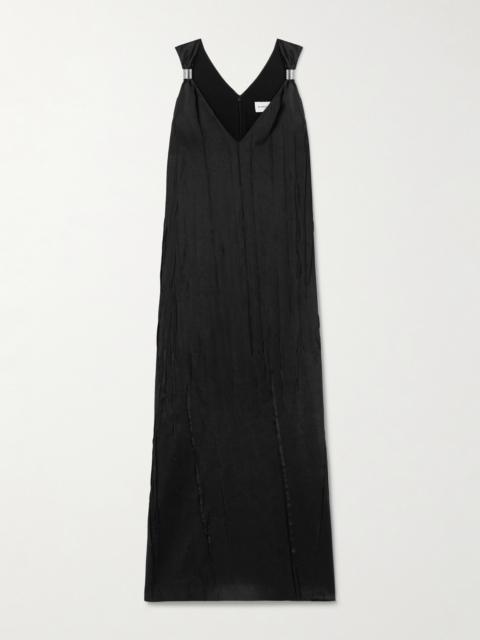 BRANDON MAXWELL The Keke Embellished Crinkled-satin Midi Dress