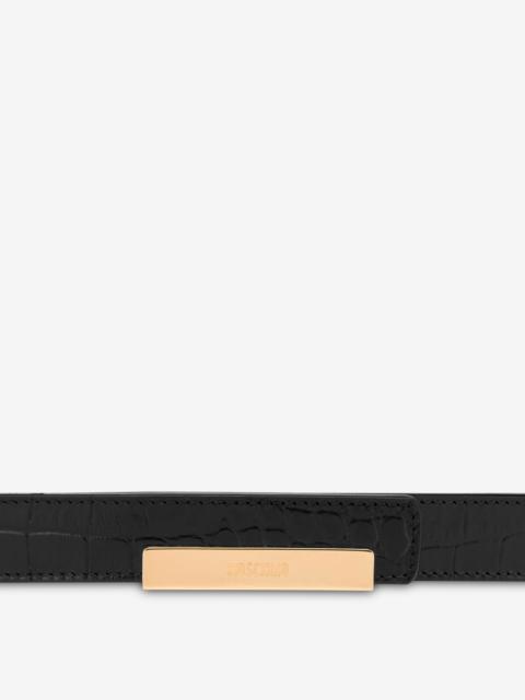 Moschino METAL PLAQUE CALF BELT