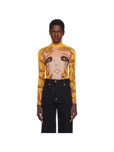 Yellow Crying Girl Mesh Turtleneck
