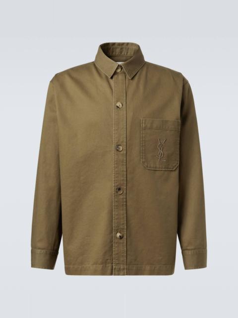 SAINT LAURENT Cassandre cotton and linen overshirt