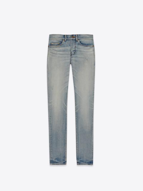 SAINT LAURENT skinny-fit jeans in light fall blue denim