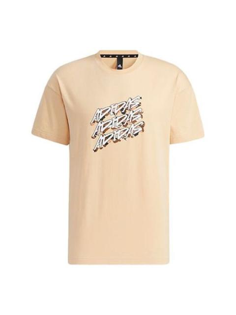 adidas adidas Ub Gfx T Graffiti Printing Logo Sports Short Sleeve Yellow GP0841