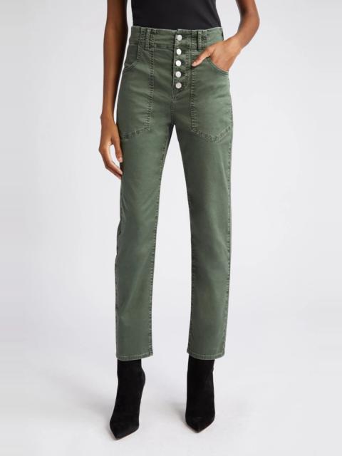Arya Button Fly Stretch Cotton Pants