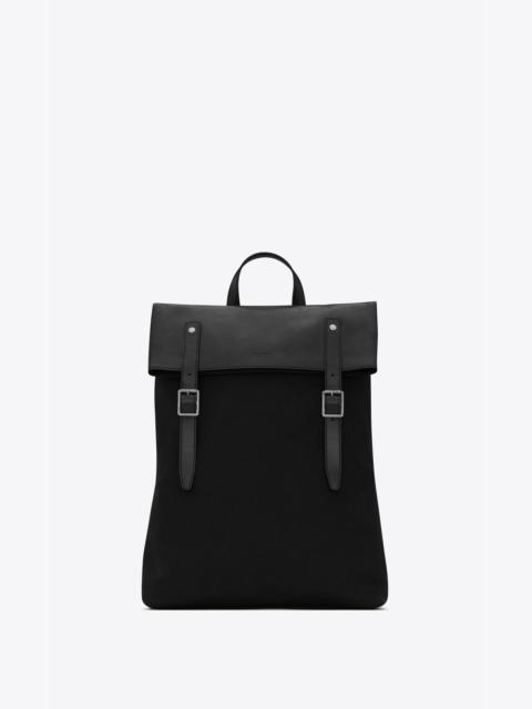 SAINT LAURENT verneuil backpack in canvas and smooth leather