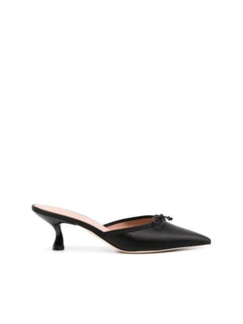 MALONE SOULIERS bow-detail satin mules
