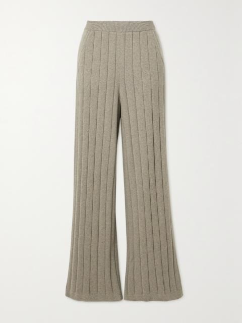 Loro Piana Ribbed Cashmere Wide-leg Pants