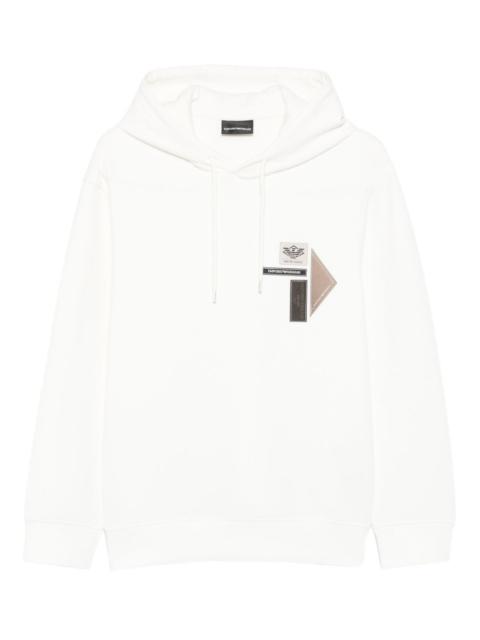 EMPORIO ARMANI logo-patch hooded sweater