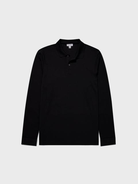 Sunspel Long Sleeve Waffle Polo Shirt