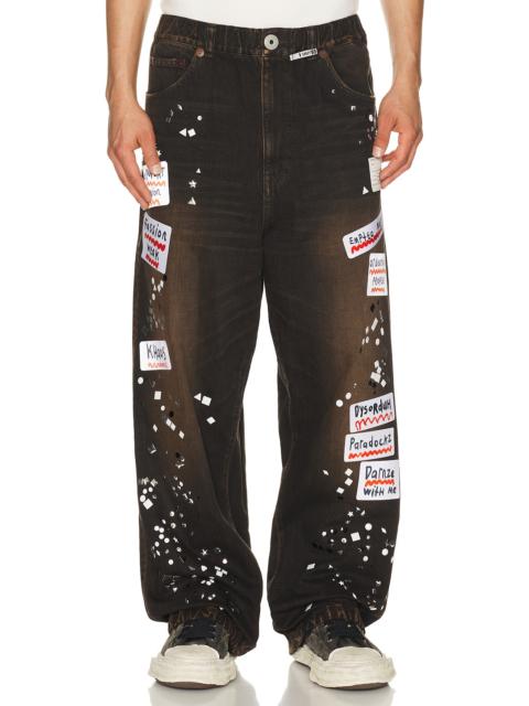 Maison MIHARAYASUHIRO Denim Jeans With Sticker